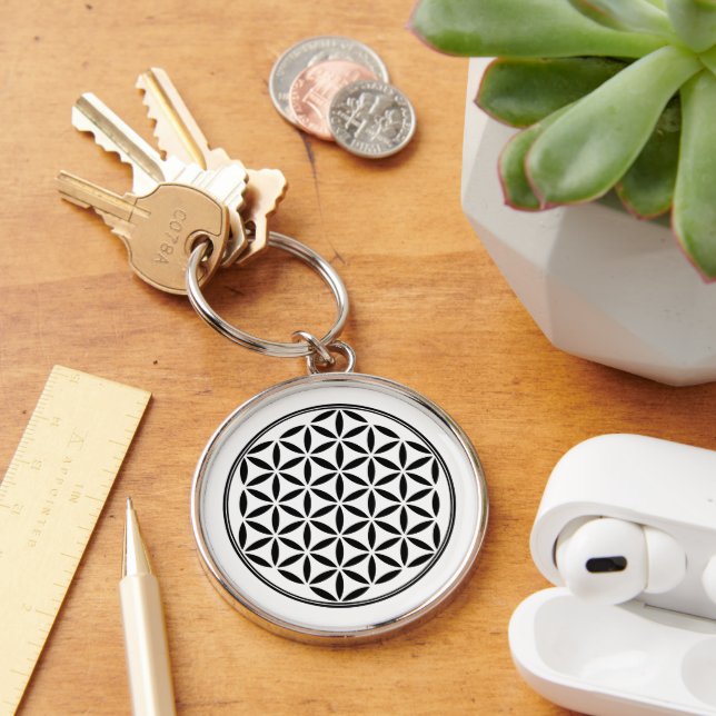 FLOWER OF LIFE - Sacred Geometry Symbol full 1 Key Ring (Desk)