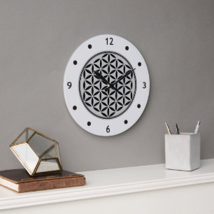 FLOWER OF LIFE - Sacred Geometry Symbol full 1 Large Clock
