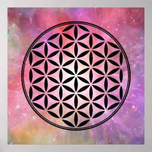 FLOWER OF LIFE - Sacred Geometry Symbol full 1 Poster