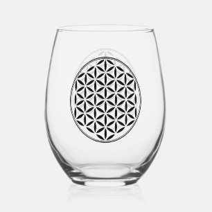 FLOWER OF LIFE - Sacred Geometry Symbol full 1 Stemless Wine Glass
