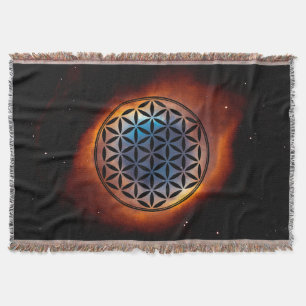 FLOWER OF LIFE - Sacred Geometry Symbol full 1 Throw Blanket