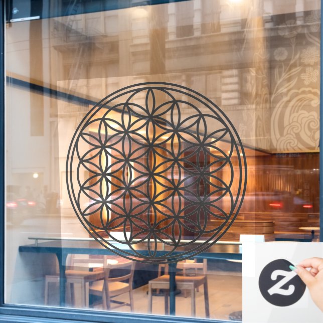 FLOWER OF LIFE - Sacred Geometry Symbol outline 1 (Cafe Window)