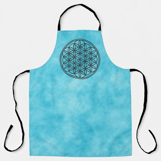 FLOWER OF LIFE - Sacred Geometry Symbol outline 1 Apron (Front)