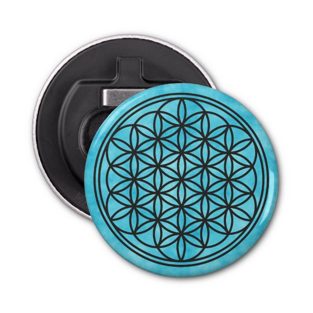 FLOWER OF LIFE - Sacred Geometry Symbol outline 1 Bottle Opener (Front)