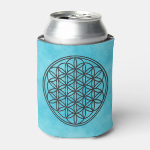 FLOWER OF LIFE - Sacred Geometry Symbol outline 1 Can Cooler