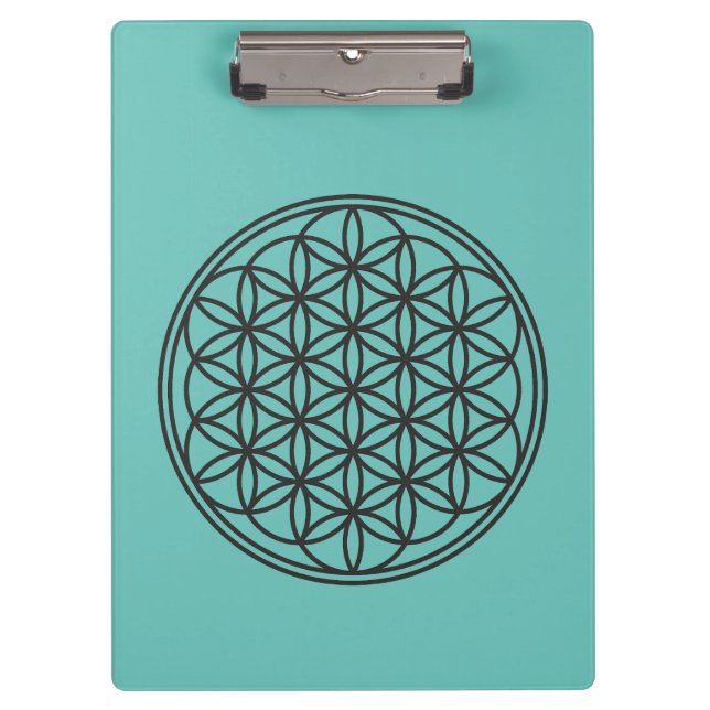 FLOWER OF LIFE - Sacred Geometry Symbol outline 1 Clipboard (Front)