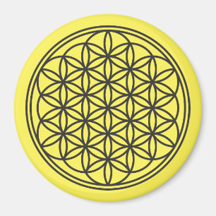 FLOWER OF LIFE - Sacred Geometry Symbol outline 1 Magnet