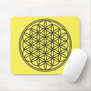 FLOWER OF LIFE - Sacred Geometry Symbol outline 1 Mouse Pad