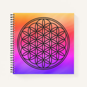 FLOWER OF LIFE - Sacred Geometry Symbol outline 1 Notebook