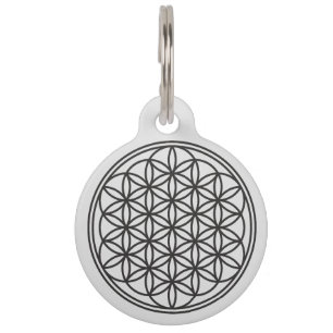 FLOWER OF LIFE - Sacred Geometry Symbol outline 1 Pet Tag