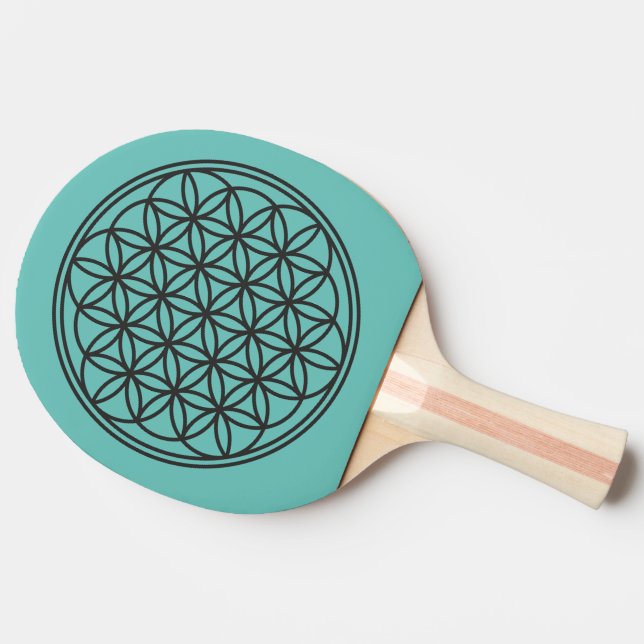 FLOWER OF LIFE - Sacred Geometry Symbol outline 1 Ping Pong Paddle (Side)