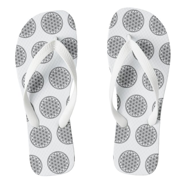FLOWER OF LIFE - Sacred Geometry Symbol outline 1 Thongs (Footbed)