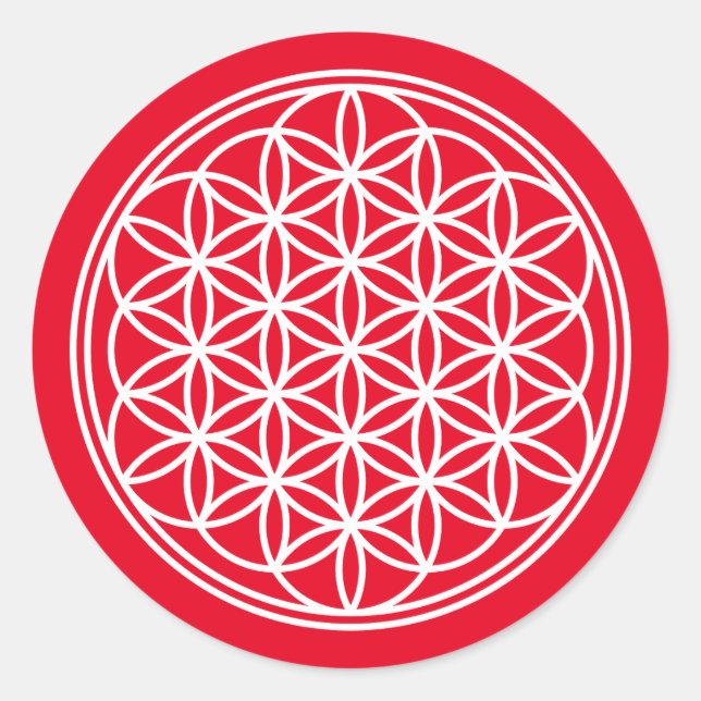 FLOWER OF LIFE - Sacred Geometry Symbol outline 2 Classic Round Sticker (Front)
