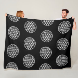 FLOWER OF LIFE - Sacred Geometry Symbol outline 2 Fleece Blanket