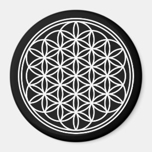 FLOWER OF LIFE - Sacred Geometry Symbol outline 2 Magnet