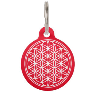 FLOWER OF LIFE - Sacred Geometry Symbol outline 2 Pet Tag
