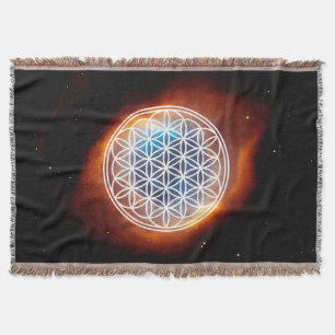 FLOWER OF LIFE - Sacred Geometry Symbol outline 2 Throw Blanket