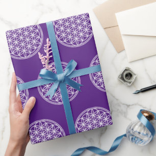 FLOWER OF LIFE - Sacred Geometry Symbol outline 2 Wrapping Paper