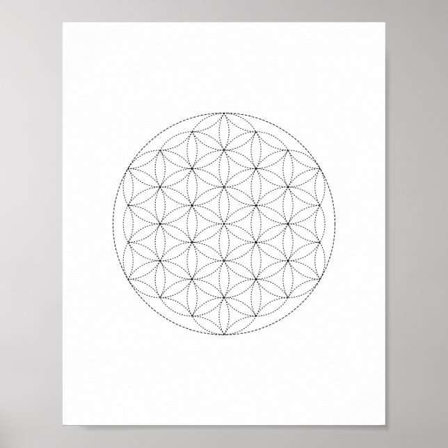 Flower of Life Sacred Geometry Wall Art Poster (Front)