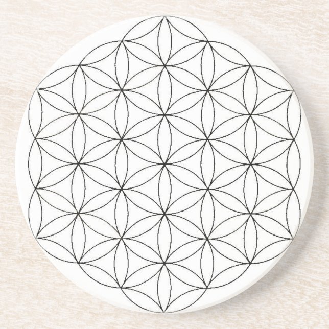 Flower of Life Sandstone Coaster (Front)