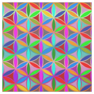 Flower of Life - seamless pattern - gradient Fabric