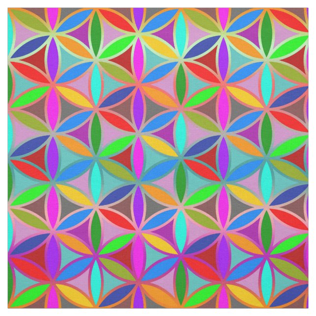 Flower of Life - seamless pattern - gradient Fabric (Swatch)