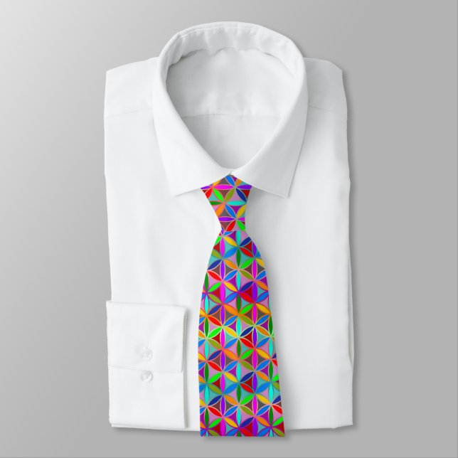 Flower of Life - seamless pattern - gradient Tie (Tied)