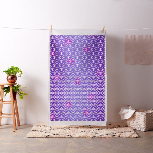 Flower Of Life - seamless pattern - violet Fabric (In Situ)