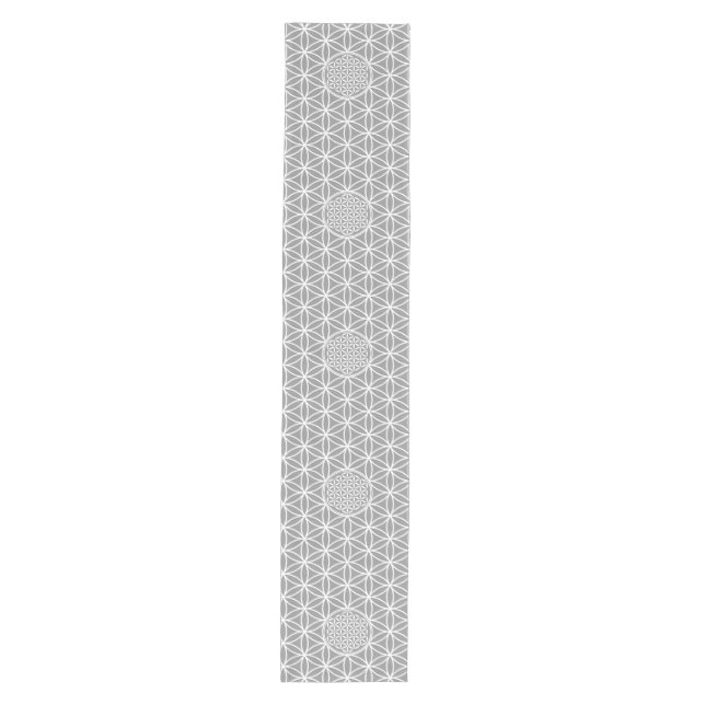 Flower of Life - seamless plain white + your backg Medium Table Runner (Front)