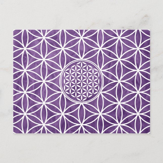 Flower of Life - seamless plain white + your backg Postcard (Front)