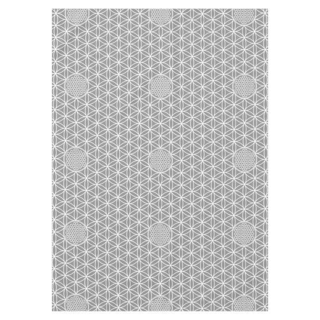 Flower of Life - seamless plain white + your backg Tablecloth (Front)