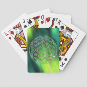 FLOWER OF LIFE - silver / Blume des Lebens Playing Cards
