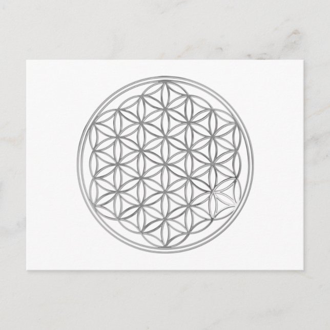 Flower Of Life | silver Postcard (Front)