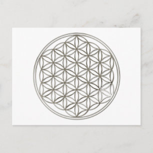 FLOWER OF LIFE - silver Postcard