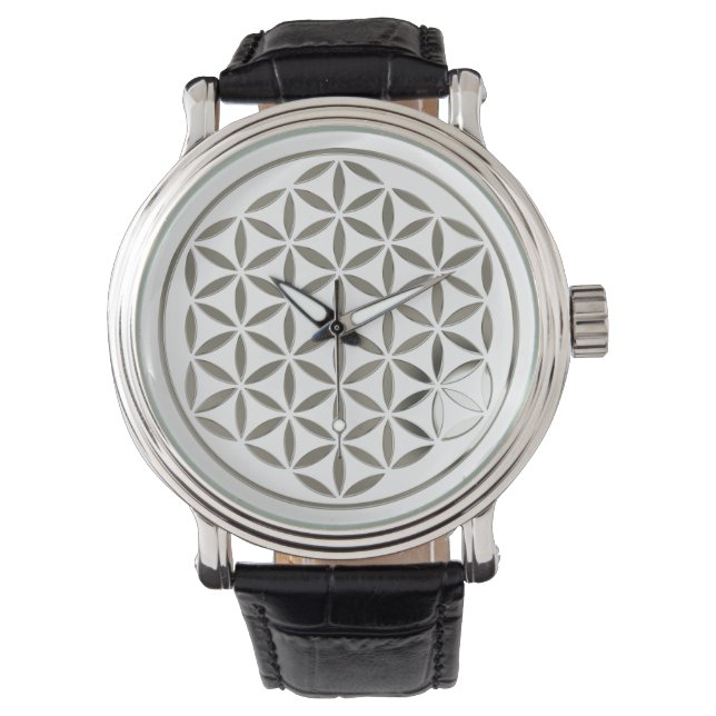 Flower of Life - silver - stamp Watch (Front)