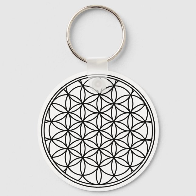 Flower of Life Simple Sacred Geometry Key Ring (Front)