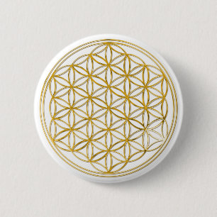 Flower of life small 6 cm round badge
