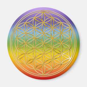 Flower of life small chakren color magnet
