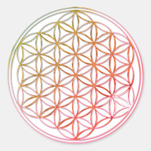 Flower of life small classic round sticker