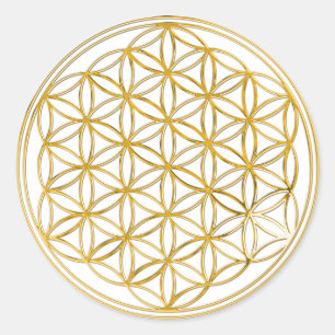 Flower of life small classic round sticker