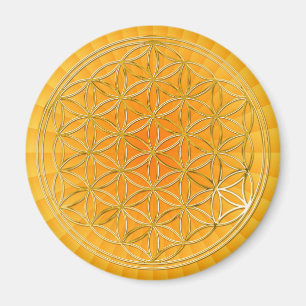 Flower of life small yellow shine magnet