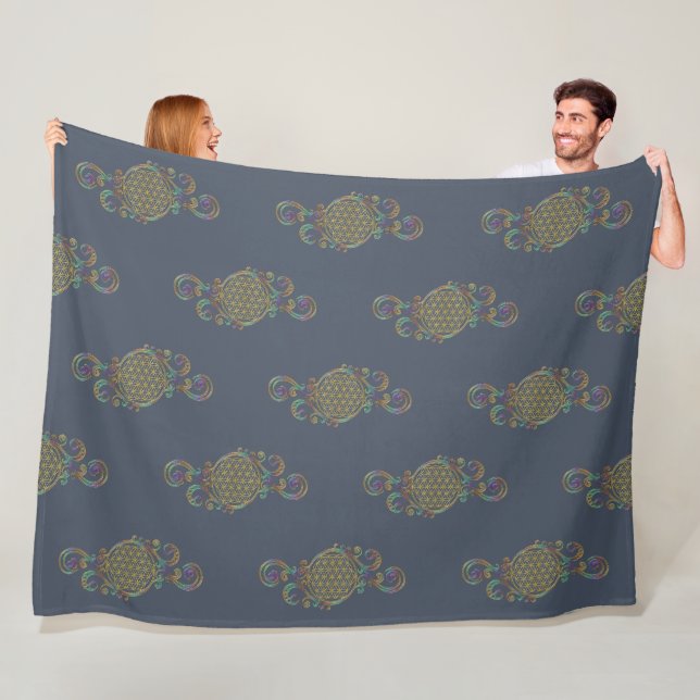 Flower Of Life - Spirals Ornaments 1 Fleece Blanket (In Situ)
