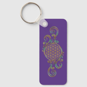 Flower Of Life - Spirals Ornaments 1 Key Ring