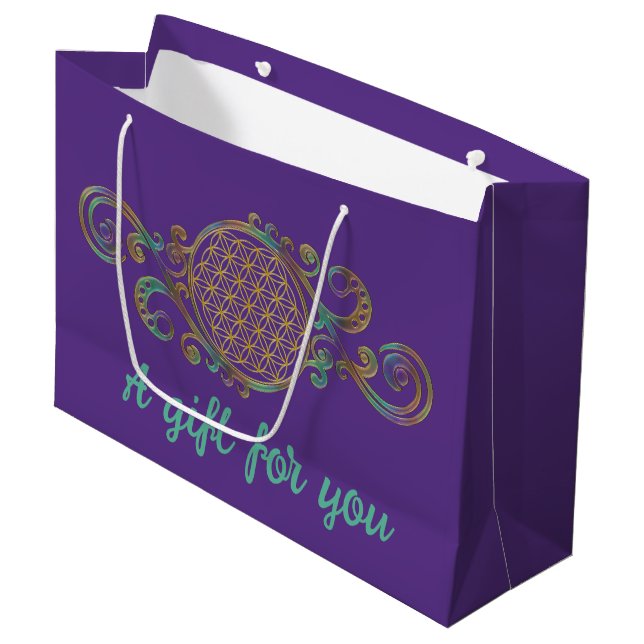 Flower Of Life - Spirals Ornaments 1 Large Gift Bag (Front Angled)