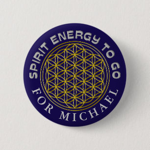 FLOWER OF LIFE - SPIRIT ENERGY TO GO 6 CM ROUND BADGE