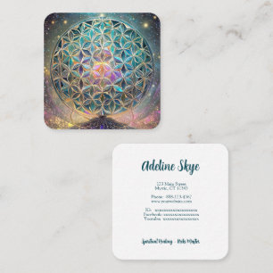 Flower of Life Square Business Card
