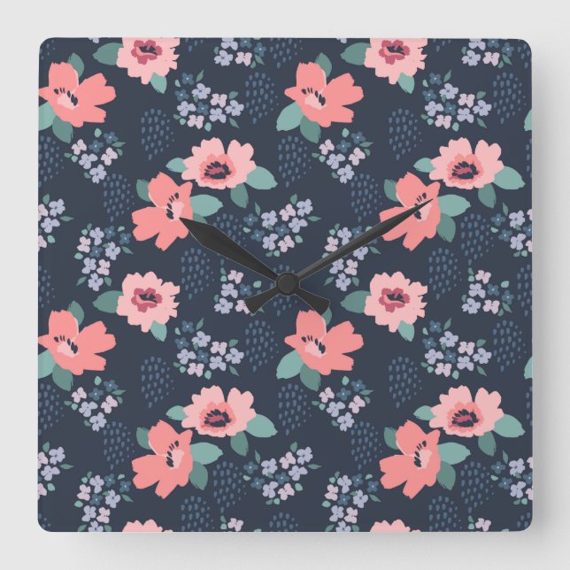 Flower Of Life Square Wall Clock (Front)