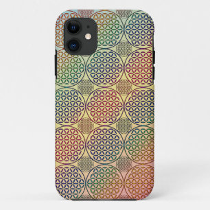 Flower of Life - stamp grunge pattern 1 iPhone 11 Case