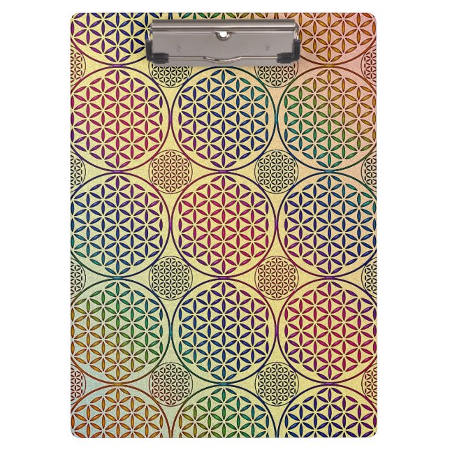 Flower of Life - stamp grunge pattern 1 Clipboard (Front)