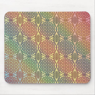 Flower of Life - stamp grunge pattern 1 Mouse Pad